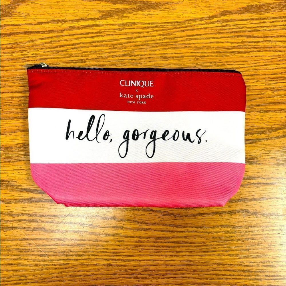 Red and Pink Cosmetic Bag, limited edition, Clinique, and Kate Spade colab, NWOT